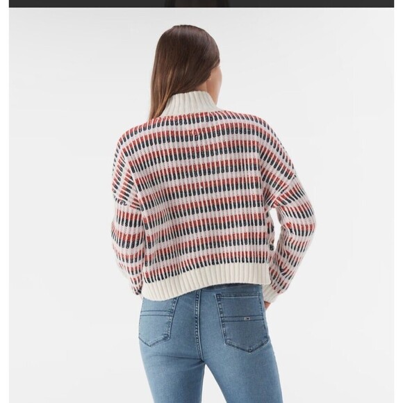 Tommy Jeans Women's Multi Plaited Sweater Wool Blend White/Multi Size M NWT - Picture 12 of 12